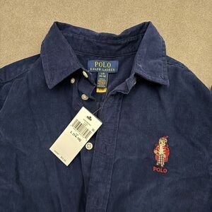Polo Ralph Lauren Navy Corduroy Shirt, Boy Large Fits Women XS, NWT